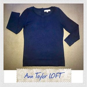 Ann Taylor LOFT 3/4 sleeve back button sweater